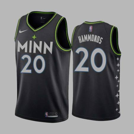 2020-21City Tom Hammonds Twill Basketball Jersey -Timberwolves #20 Hammonds Twill Jerseys, FREE SHIPPING