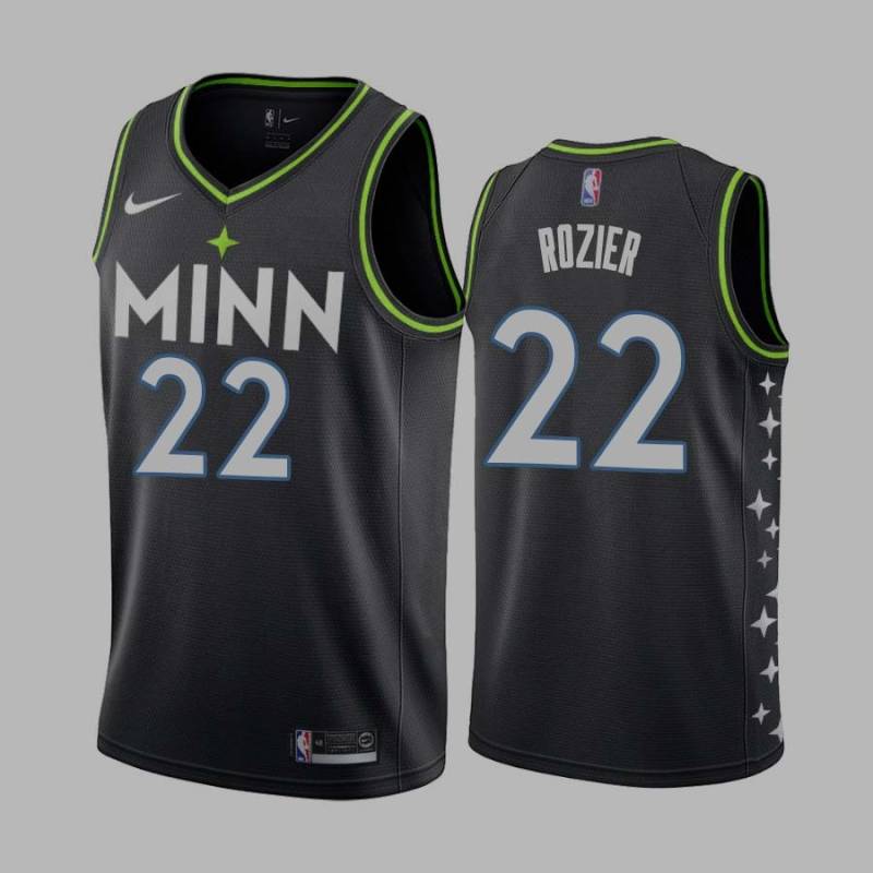 2020-21City Clifford Rozier Twill Basketball Jersey -Timberwolves #22 Rozier Twill Jerseys, FREE SHIPPING