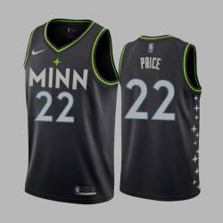 2020-21City A.J. Price Twill Basketball Jersey -Timberwolves #22 Price Twill Jerseys, FREE SHIPPING