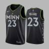 2020-21City Shelden Williams Twill Basketball Jersey -Timberwolves #23 Williams Twill Jerseys, FREE SHIPPING