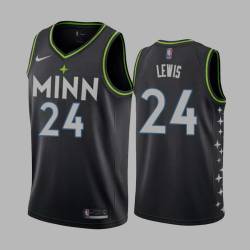 2020-21City Quincy Lewis Twill Basketball Jersey -Timberwolves #24 Lewis Twill Jerseys, FREE SHIPPING