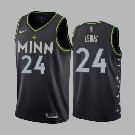 2020-21City Quincy Lewis Twill Basketball Jersey -Timberwolves #24 Lewis Twill Jerseys, FREE SHIPPING