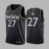 2020-21City Jordan Hill Twill Basketball Jersey -Timberwolves #27 Hill Twill Jerseys, FREE SHIPPING