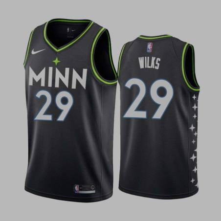 2020-21City Mike Wilks Twill Basketball Jersey -Timberwolves #29 Wilks Twill Jerseys, FREE SHIPPING