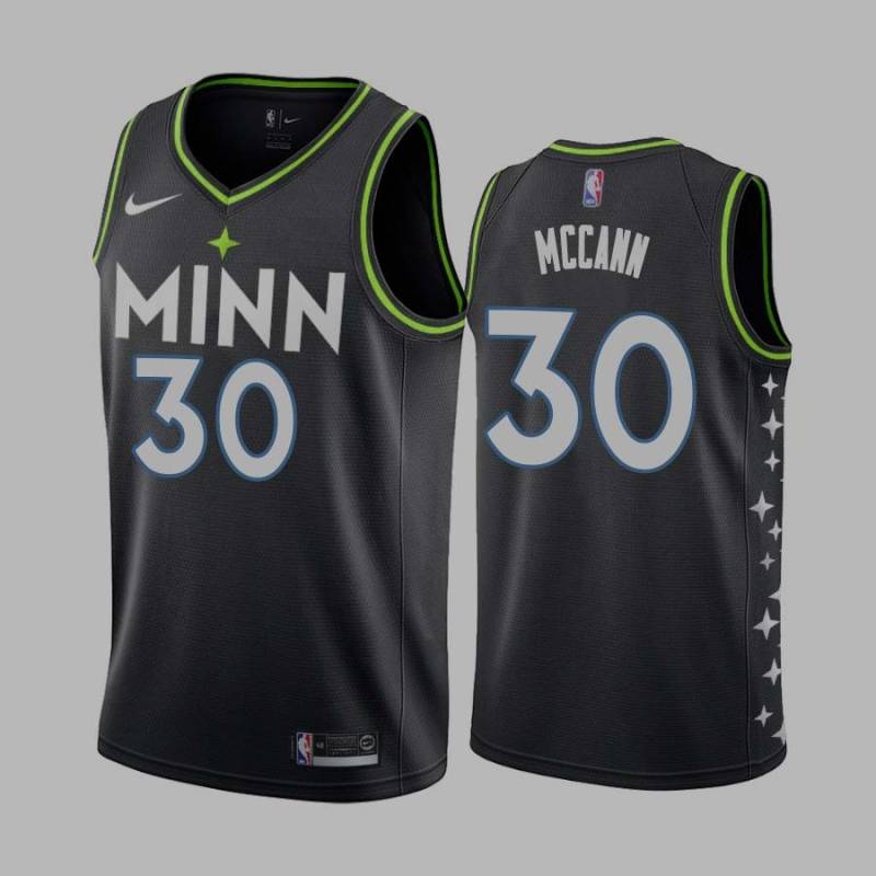 2020-21City Bob McCann Twill Basketball Jersey -Timberwolves #30 McCann Twill Jerseys, FREE SHIPPING