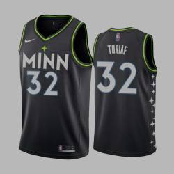 2020-21City Ronny Turiaf Twill Basketball Jersey -Timberwolves #32 Turiaf Twill Jerseys, FREE SHIPPING