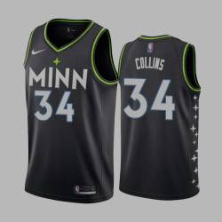 2020-21City Jason Collins Twill Basketball Jersey -Timberwolves #34 Collins Twill Jerseys, FREE SHIPPING