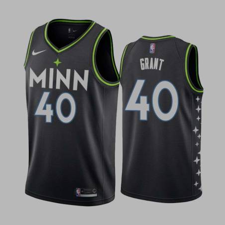 2020-21City Paul Grant Twill Basketball Jersey -Timberwolves #40 Grant Twill Jerseys, FREE SHIPPING