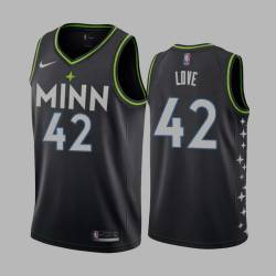 2020-21City Kevin Love Twill Basketball Jersey -Timberwolves #42 Love Twill Jerseys, FREE SHIPPING