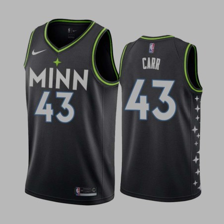 2020-21City Chris Carr Twill Basketball Jersey -Timberwolves #43 Carr Twill Jerseys, FREE SHIPPING