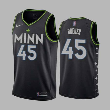 2020-21City Randy Breuer Twill Basketball Jersey -Timberwolves #45 Breuer Twill Jerseys, FREE SHIPPING