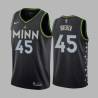 2020-21City Randy Breuer Twill Basketball Jersey -Timberwolves #45 Breuer Twill Jerseys, FREE SHIPPING