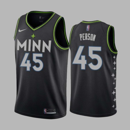 2020-21City Chuck Person Twill Basketball Jersey -Timberwolves #45 Person Twill Jerseys, FREE SHIPPING