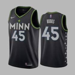 2020-21City Sean Rooks Twill Basketball Jersey -Timberwolves #45 Rooks Twill Jerseys, FREE SHIPPING