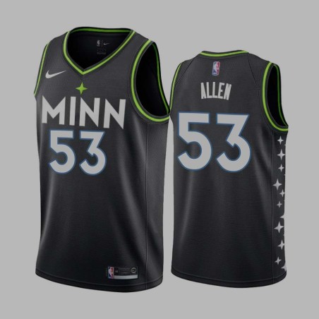 2020-21City Jerome Allen Twill Basketball Jersey -Timberwolves #53 Allen Twill Jerseys, FREE SHIPPING