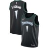 Black_Throwback Rod Strickland Twill Basketball Jersey -Timberwolves #1 Strickland Twill Jerseys, FREE SHIPPING
