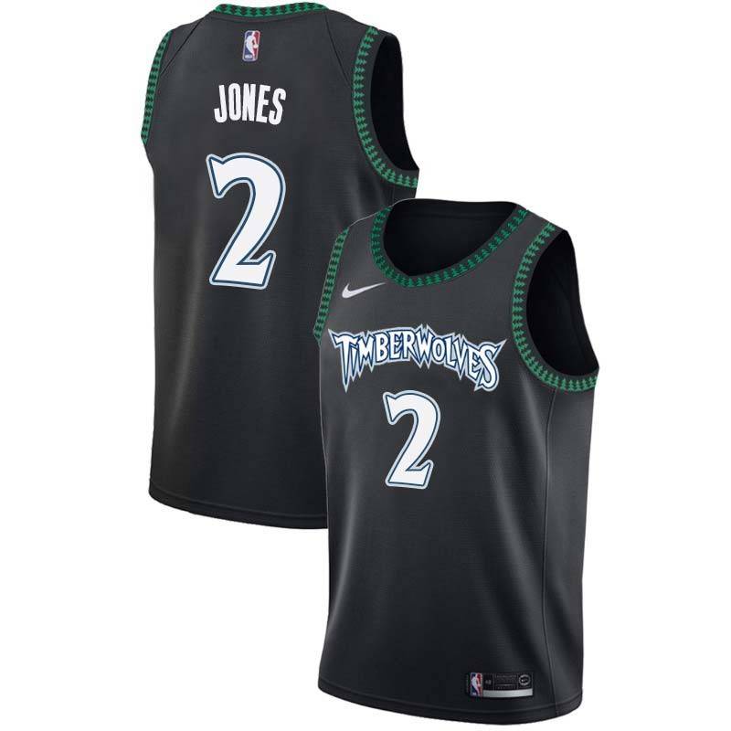 Black_Throwback Askia Jones Twill Basketball Jersey -Timberwolves #2 Jones Twill Jerseys, FREE SHIPPING