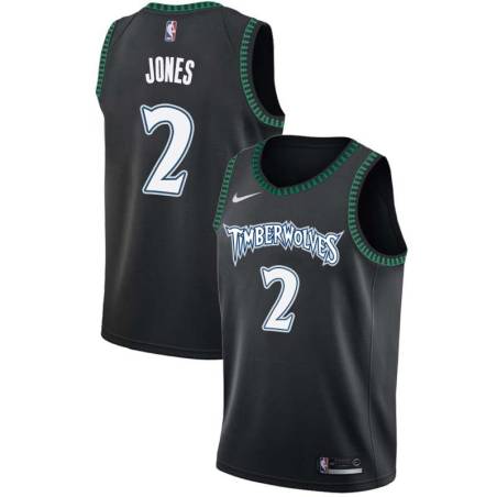 Black_Throwback Askia Jones Twill Basketball Jersey -Timberwolves #2 Jones Twill Jerseys, FREE SHIPPING