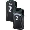 Black_Throwback Malik Sealy Twill Basketball Jersey -Timberwolves #2 Sealy Twill Jerseys, FREE SHIPPING