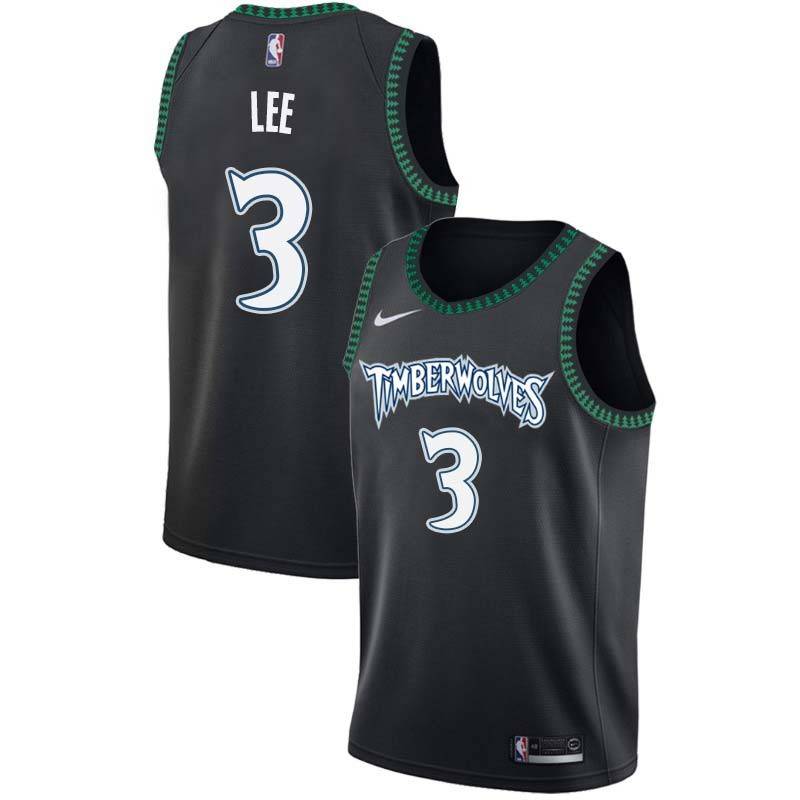 Black_Throwback Malcolm Lee Twill Basketball Jersey -Timberwolves #3 Lee Twill Jerseys, FREE SHIPPING