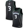 Black_Throwback Malcolm Lee Twill Basketball Jersey -Timberwolves #3 Lee Twill Jerseys, FREE SHIPPING