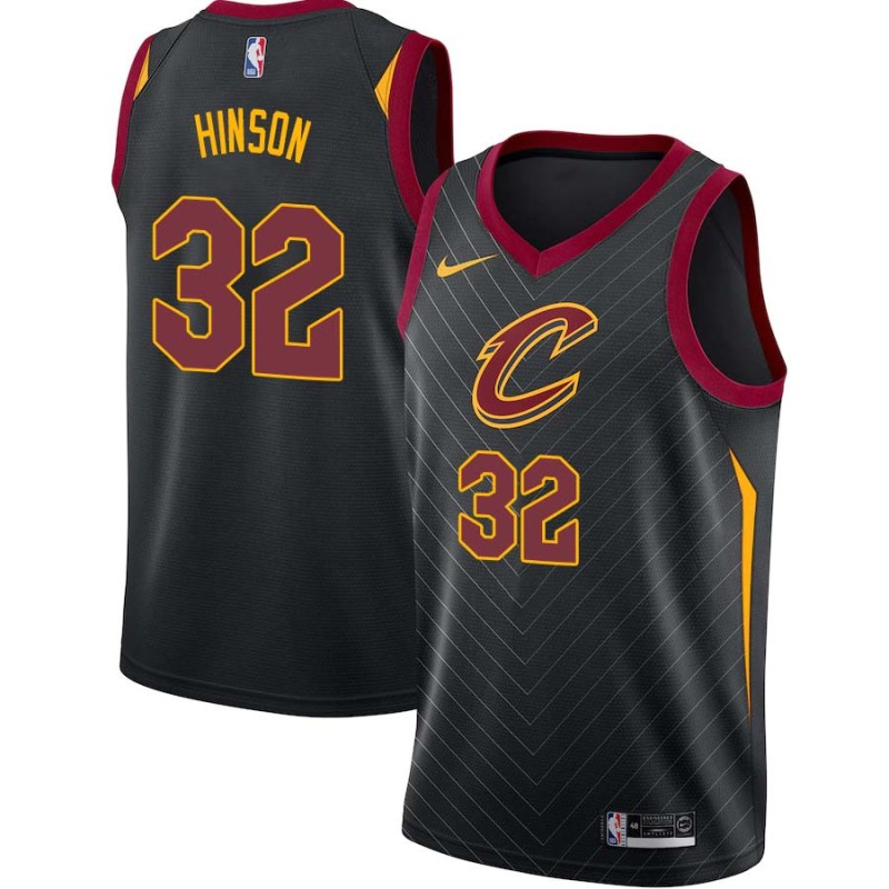 Black Roy Hinson Twill Basketball Jersey -Cavaliers #32 Hinson Twill Jerseys, FREE SHIPPING