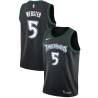 Black_Throwback Martell Webster Twill Basketball Jersey -Timberwolves #5 Webster Twill Jerseys, FREE SHIPPING