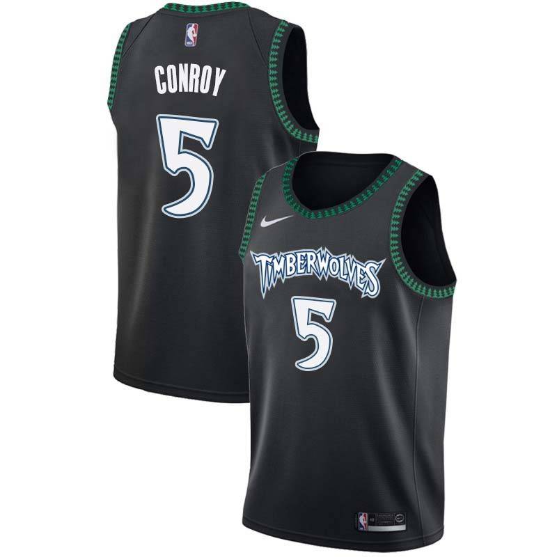 Black_Throwback Will Conroy Twill Basketball Jersey -Timberwolves #5 Conroy Twill Jerseys, FREE SHIPPING