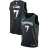 Black_Throwback Ramon Sessions Twill Basketball Jersey -Timberwolves #7 Sessions Twill Jerseys, FREE SHIPPING