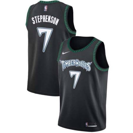 Black_Throwback Lance Stephenson Twill Basketball Jersey -Timberwolves #7 Stephenson Twill Jerseys, FREE SHIPPING