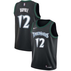 Black_Throwback Ronald Dupree Twill Basketball Jersey -Timberwolves #12 Dupree Twill Jerseys, FREE SHIPPING