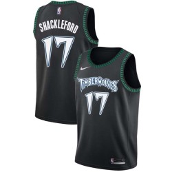 Black_Throwback Charles Shackleford Twill Basketball Jersey -Timberwolves #17 Shackleford Twill Jerseys, FREE SHIPPING