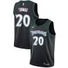 Black_Throwback Jim Thomas Twill Basketball Jersey -Timberwolves #20 Thomas Twill Jerseys, FREE SHIPPING