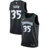 Black_Throwback Reggie Slater Twill Basketball Jersey -Timberwolves #35 Slater Twill Jerseys, FREE SHIPPING