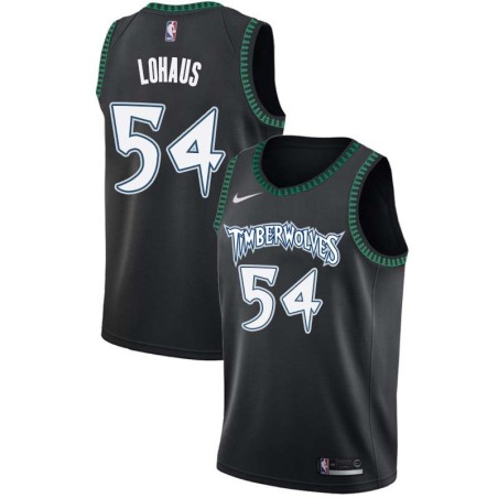 Black_Throwback Brad Lohaus Twill Basketball Jersey -Timberwolves #54 Lohaus Twill Jerseys, FREE SHIPPING