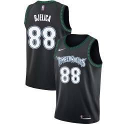 Black_Throwback Nemanja Bjelica Twill Basketball Jersey -Timberwolves #88 Bjelica Twill Jerseys, FREE SHIPPING