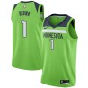 Green Bobby Brown Twill Basketball Jersey -Timberwolves #1 Brown Twill Jerseys, FREE SHIPPING