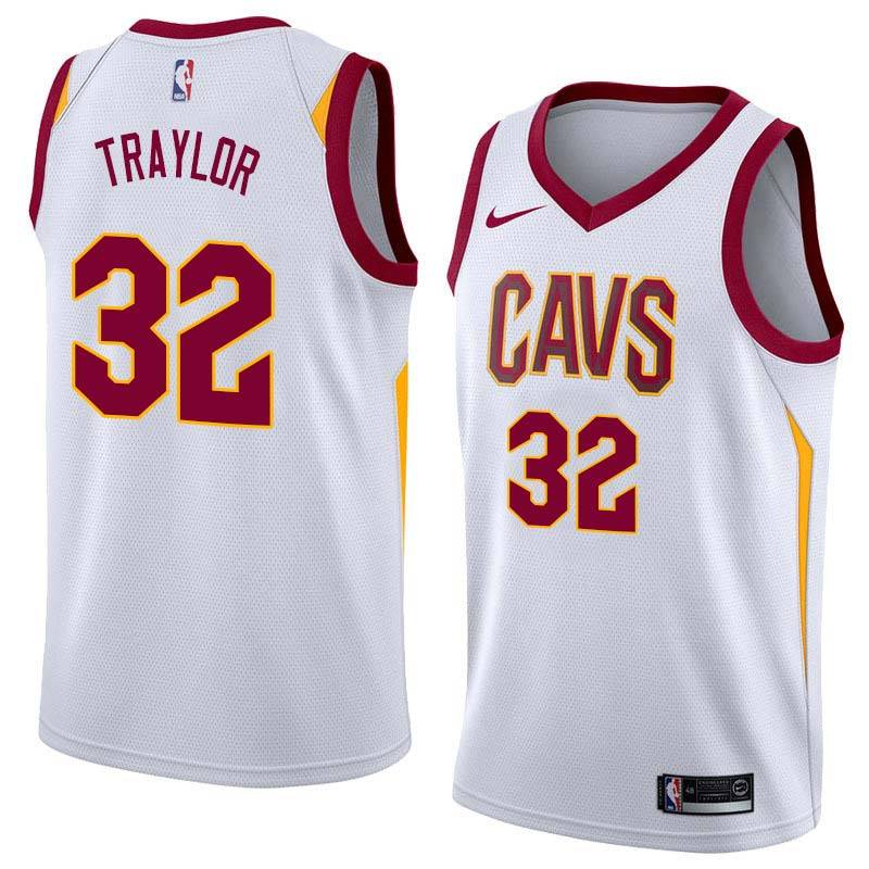 White Robert Traylor Twill Basketball Jersey -Cavaliers #32 Traylor Twill Jerseys, FREE SHIPPING