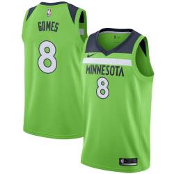 Green Ryan Gomes Twill Basketball Jersey -Timberwolves #8 Gomes Twill Jerseys, FREE SHIPPING