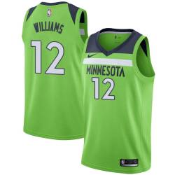 Green Corey Williams Twill Basketball Jersey -Timberwolves #12 Williams Twill Jerseys, FREE SHIPPING