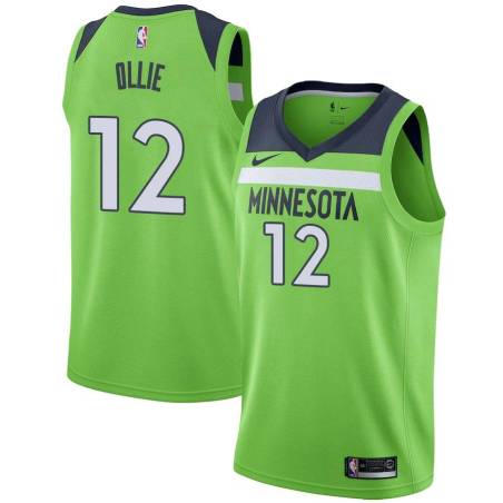 Green Kevin Ollie Twill Basketball Jersey -Timberwolves #12 Ollie Twill Jerseys, FREE SHIPPING