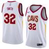 White Joe Smith Twill Basketball Jersey -Cavaliers #32 Smith Twill Jerseys, FREE SHIPPING