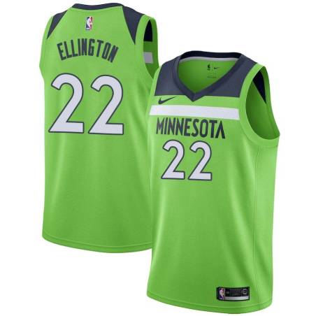 Green Wayne Ellington Twill Basketball Jersey -Timberwolves #22 Ellington Twill Jerseys, FREE SHIPPING