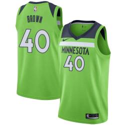 Green Mike Brown Twill Basketball Jersey -Timberwolves #40 Brown Twill Jerseys, FREE SHIPPING