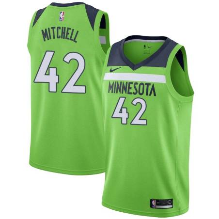 Green Sam Mitchell Twill Basketball Jersey -Timberwolves #42 Mitchell Twill Jerseys, FREE SHIPPING