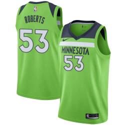 Green Stanley Roberts Twill Basketball Jersey -Timberwolves #53 Roberts Twill Jerseys, FREE SHIPPING