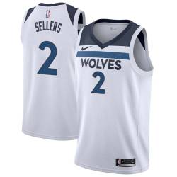 White Brad Sellers Twill Basketball Jersey -Timberwolves #2 Sellers Twill Jerseys, FREE SHIPPING