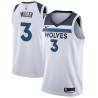White Oliver Miller Twill Basketball Jersey -Timberwolves #3 Miller Twill Jerseys, FREE SHIPPING