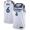 White Bracey Wright Twill Basketball Jersey -Timberwolves #6 Wright Twill Jerseys, FREE SHIPPING