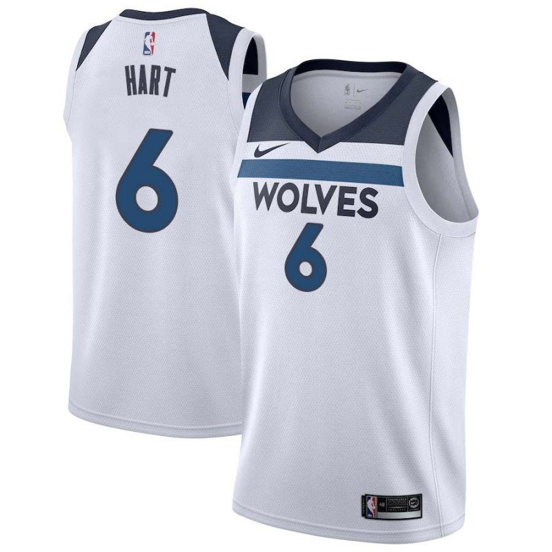 White Jason Hart Twill Basketball Jersey -Timberwolves #6 Hart Twill Jerseys, FREE SHIPPING